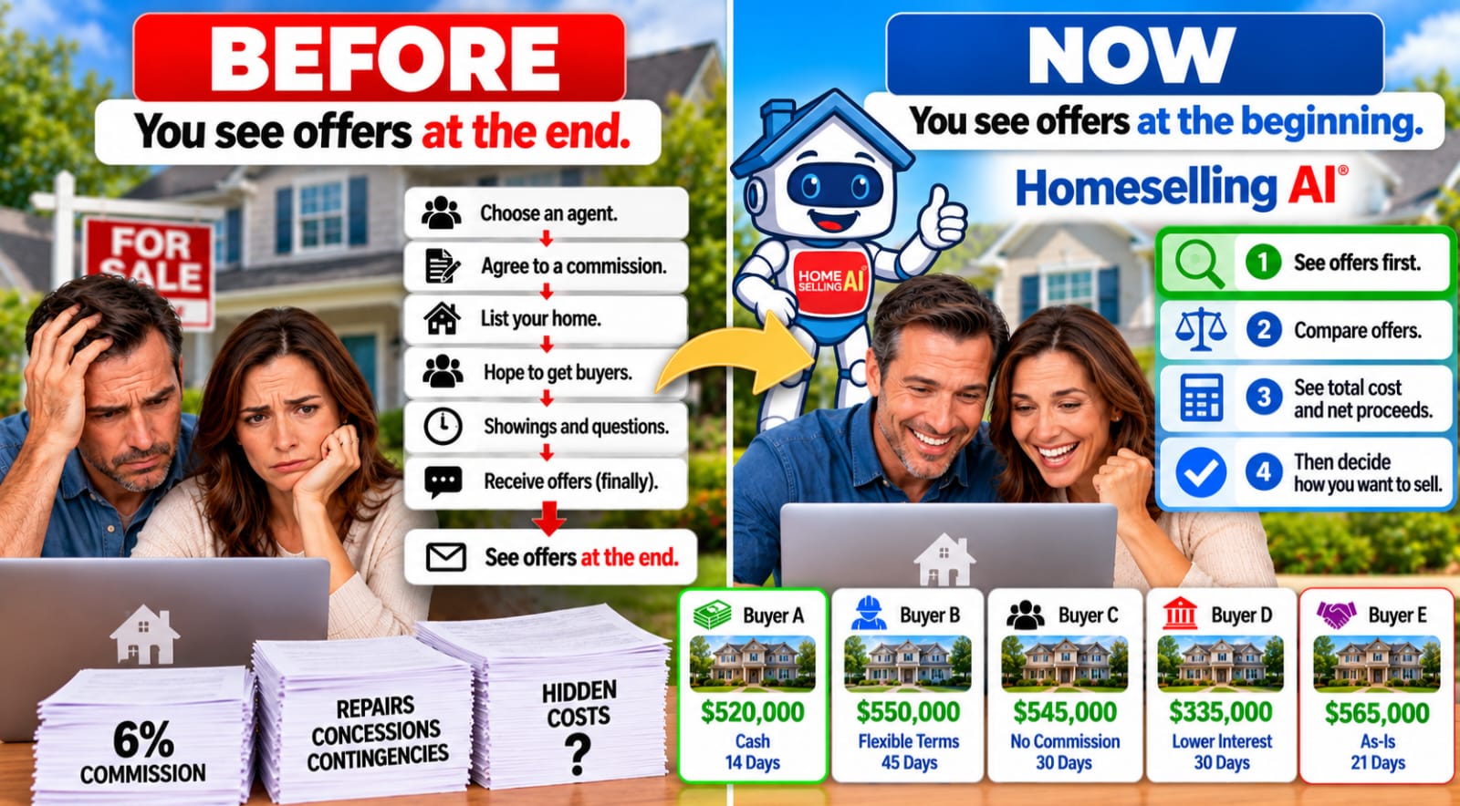 Before vs. now with Homeselling AI